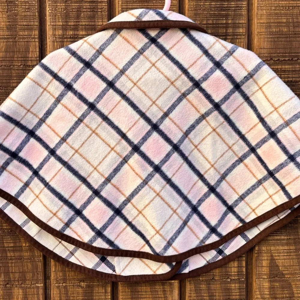 Janie and Jack Plaid Wool Blend Cape Poncho